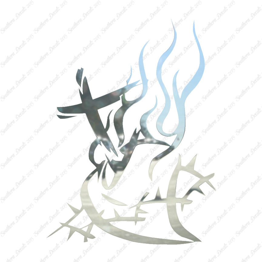 Barbed Wire Heart Cross