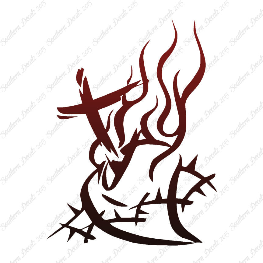 Barbed Wire Heart Cross
